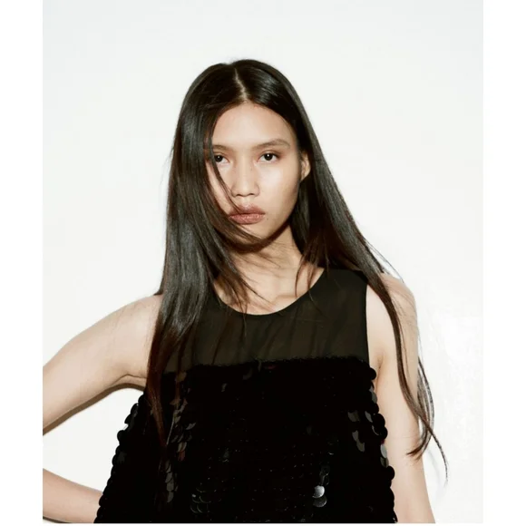 H&M Sequined Mini Dress Black Size XS - Picture 9 of 11